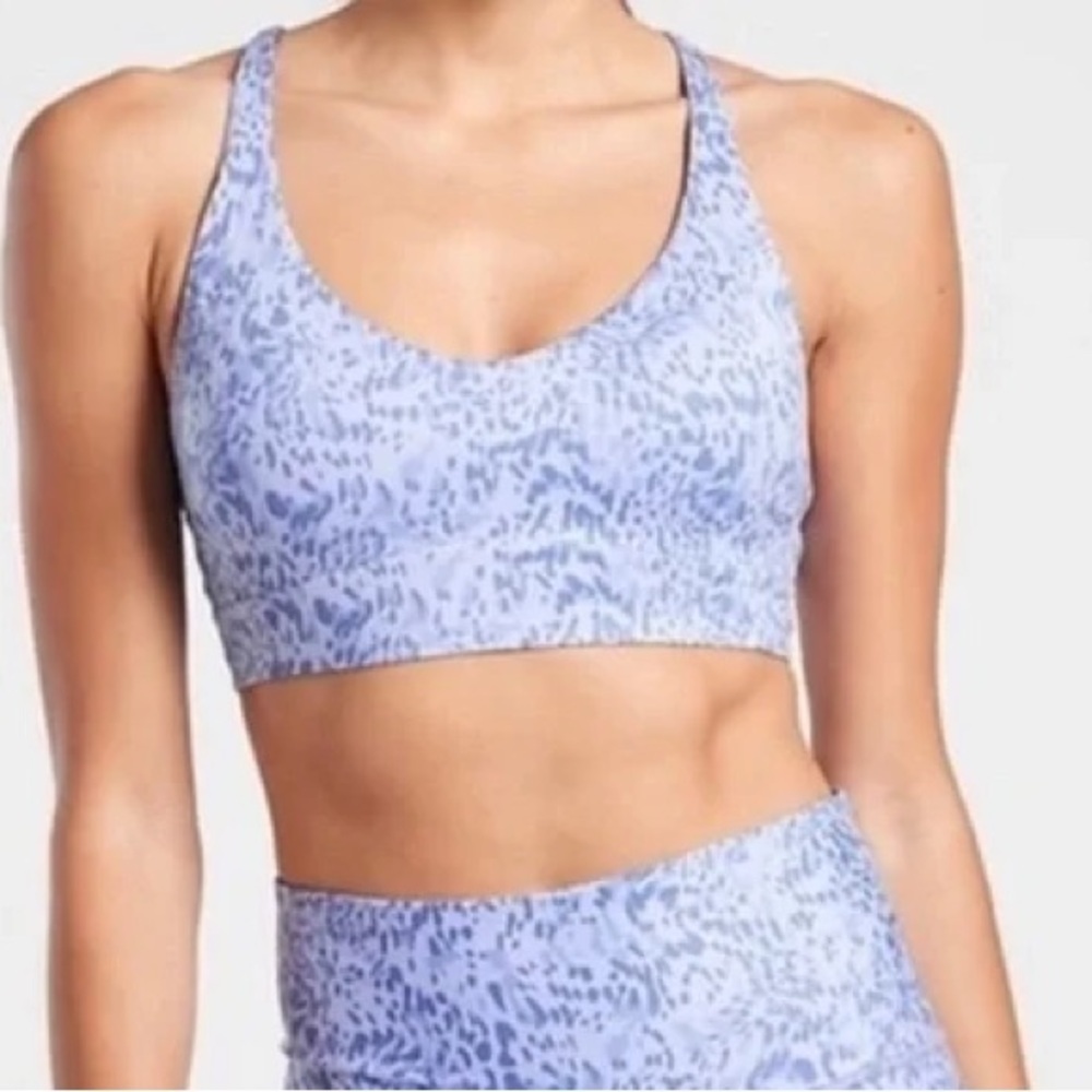 Athlet Purple Animal Print Crisscross Strap Solace Bra 3X